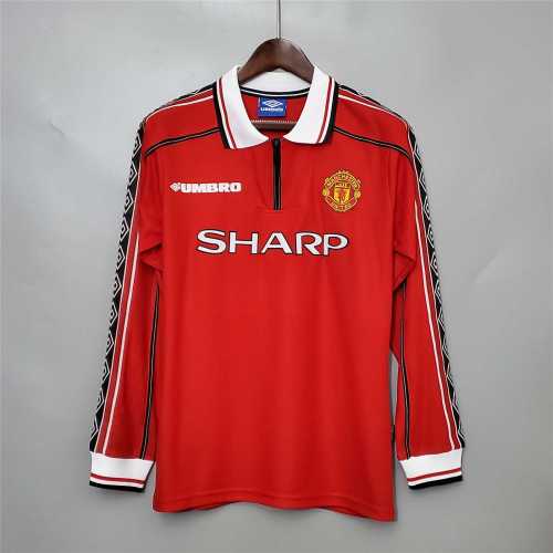 MNU H 98-99 ML 98/99 Manchester United Home Retro Long Sleeve