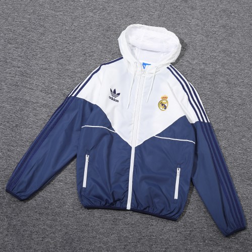Real Madrid White & Blue Windbreaker