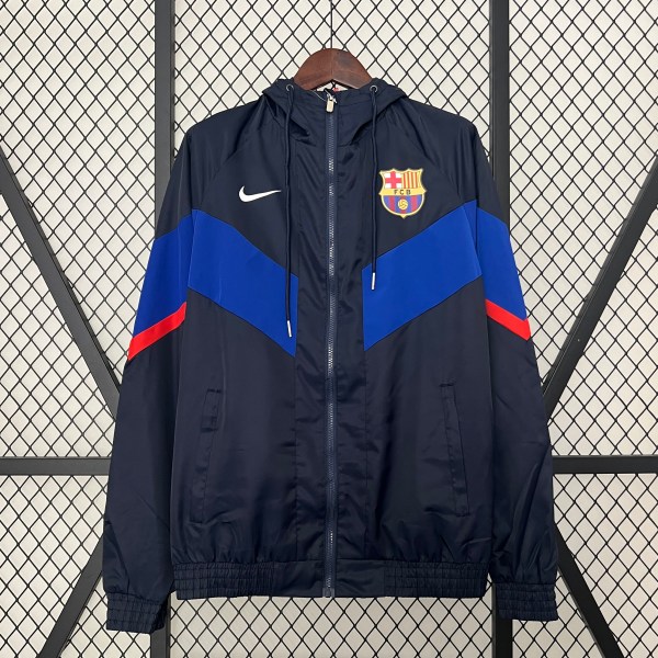 Barcelona Dark Blue & Red Windbreaker