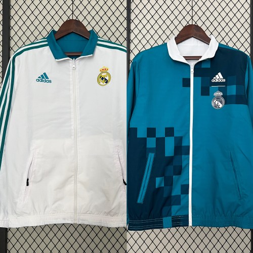 Real Madrid White & Turquoise Reversible Jacket