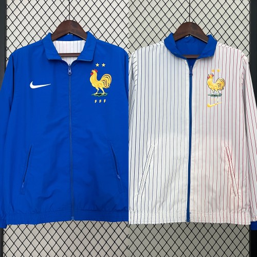 France Blue & White Reversible Jacket